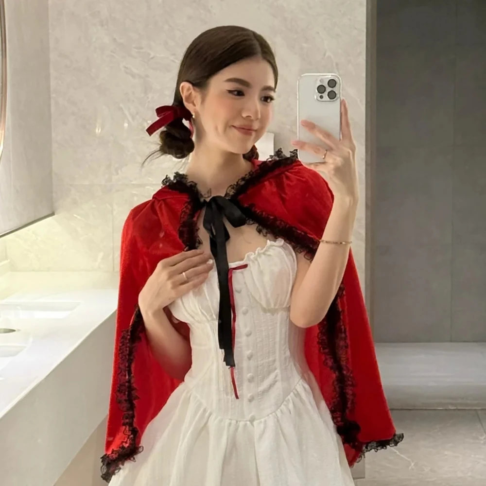 زي الساحرة الحمراء عباءة التفاف الكتف الاسمية Dr up حجم الكبار مهرجان مرحلة الأداء الزي الصيني التقليدي