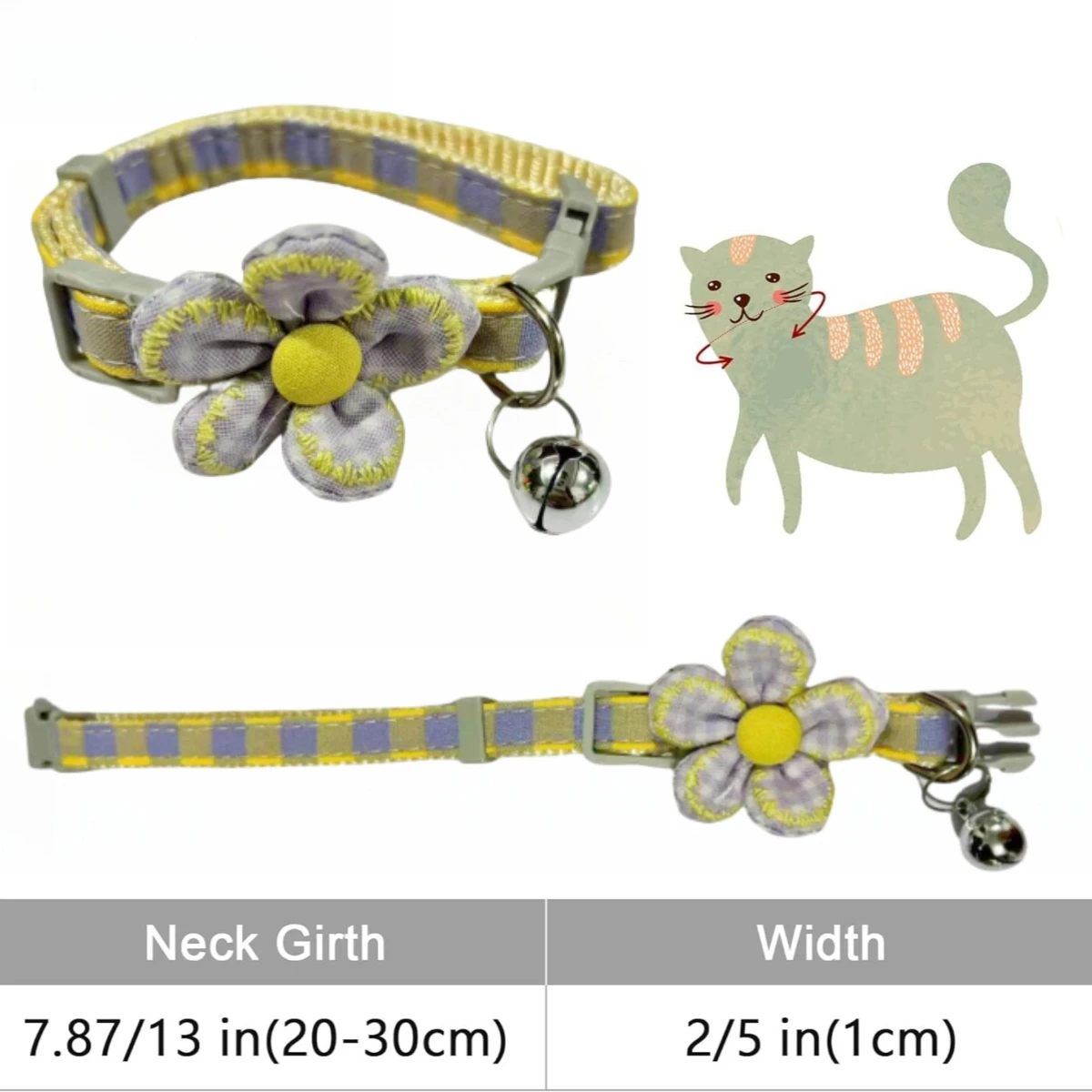 Cute flower cat collar with bell pet bow tie cat collar cat neck collar