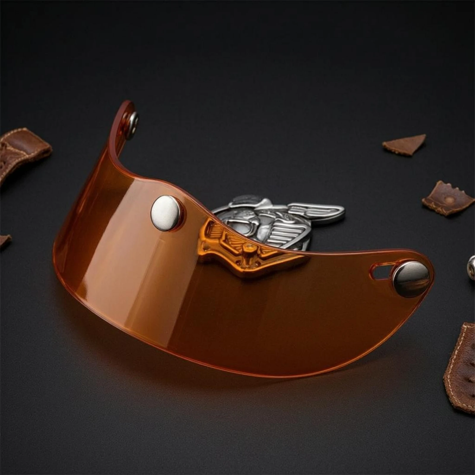 Motorcycle Half-Helmet Visor Visor Metal Fasteners Click-on Helmet Visor Motorcycle Half Face Visor Scratch Resistant