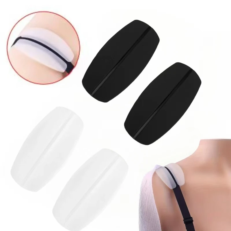 2Pcs Soft Silicone Bra Strap Cushions Decompression Anti-Slip Shoulder Pads For Women's Lingerie & Underwear & Panty Accessories