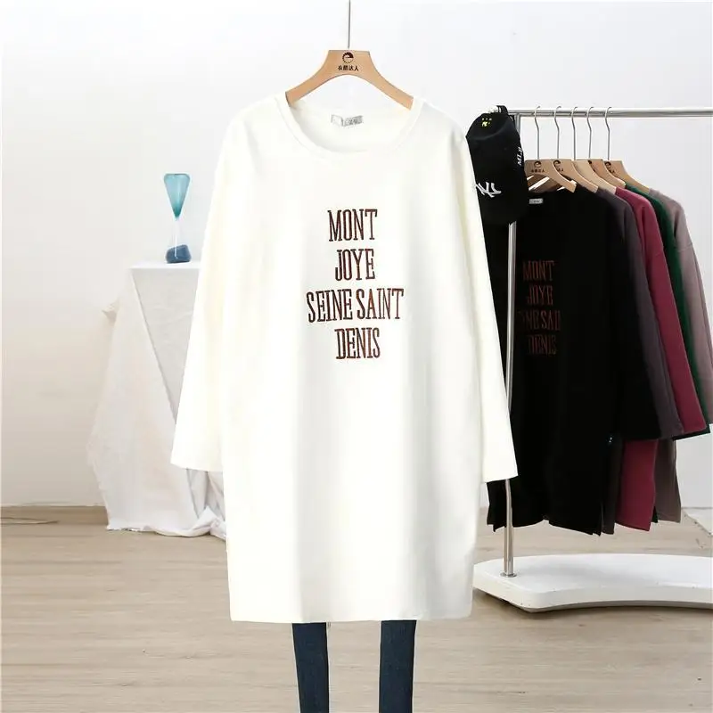 2023 Autumn and Winter Women\'s Pullover Round Neck Patchwork Embroidery Loose Bottom Fashion Casual Elegant Long Sleeve Tops