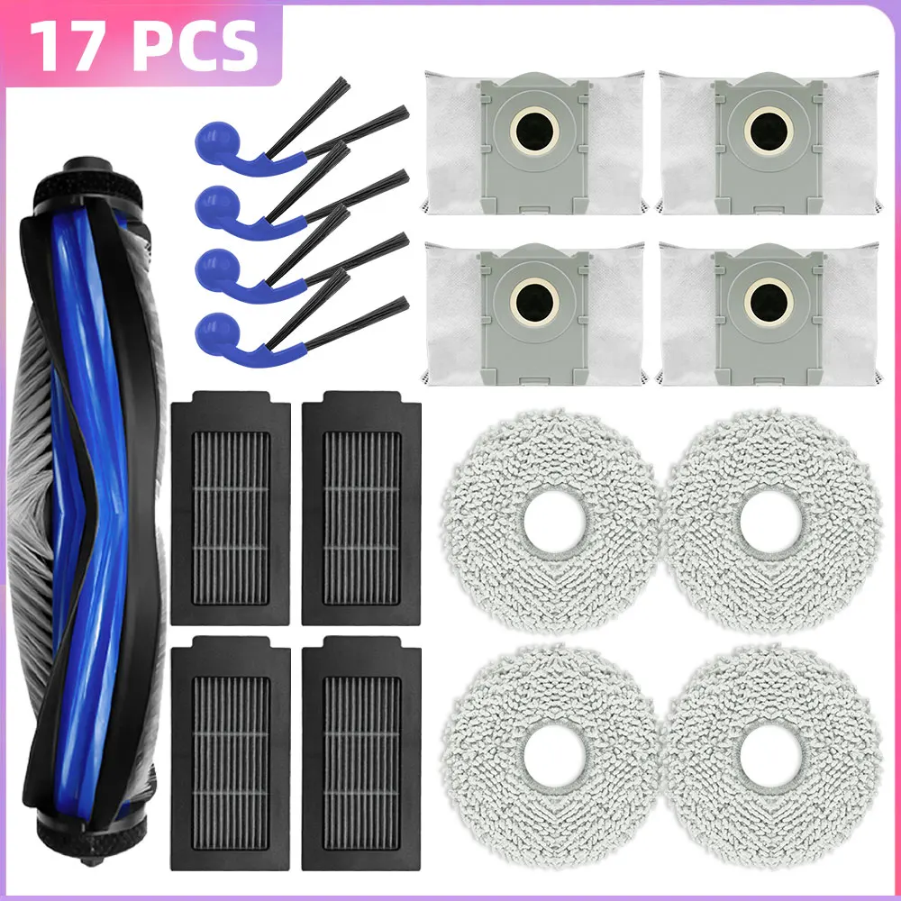 Für Ecovacs Deeboot T30C/T30C OMNI/T30C Prime Omni/T30C GEN 2/T30C OMNI GEN 2(Nicht T30C PRO/PRO OMNI), T30C MAX OMNI, N50 OMNI/N50 Pro Omni, T50S PRO OMNI/ T50S OMNI Haupt/Seitenbürste Filter Mopp
