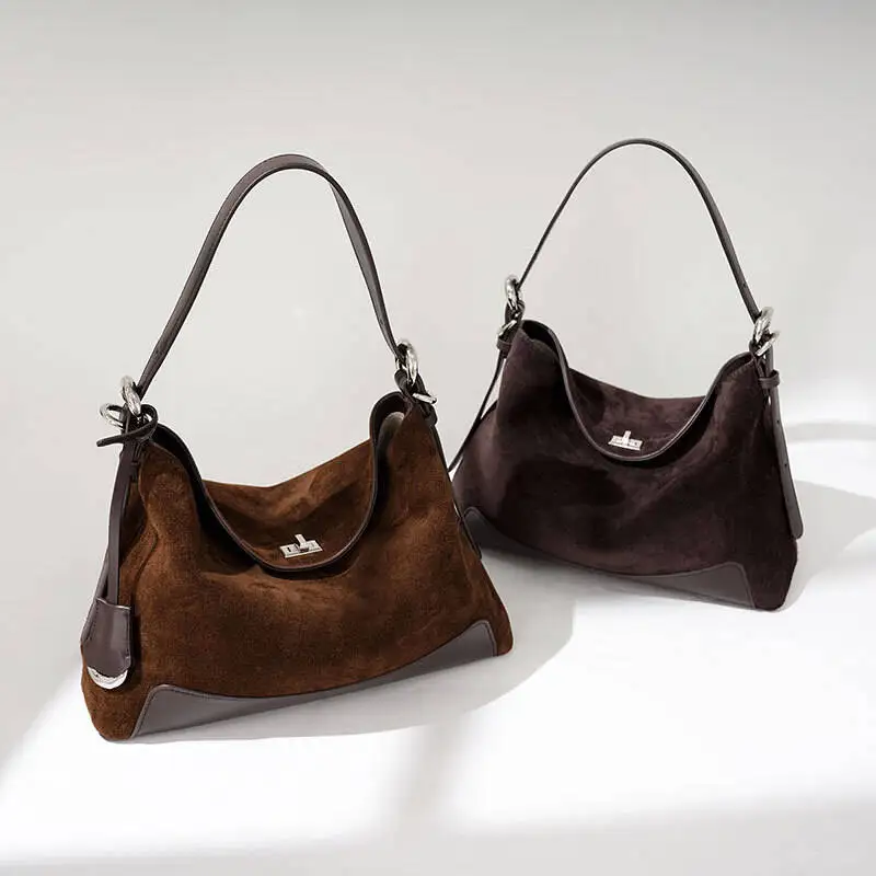 

Frosted Suede Versatile Class Commute Tote Women Fashionable Simple backpack Large Capacity High-End Feel Shoulder Bag Luxury