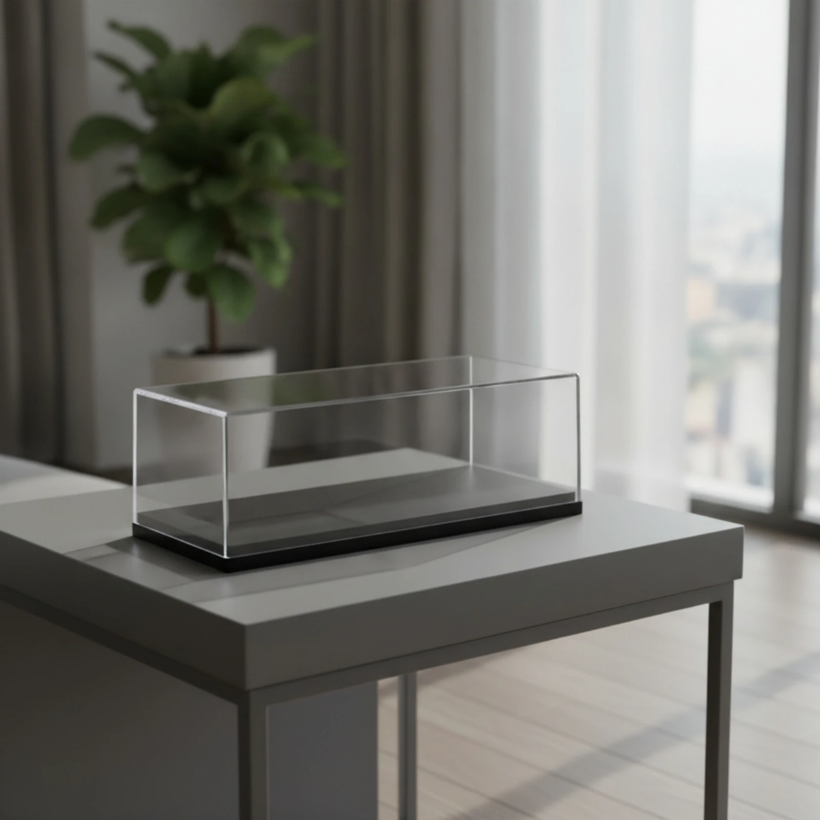 Model Car Display Case Clear Acrylic Display Case with Black Base Car Model Dust Cover Transparent Safeguarding for Collectors
