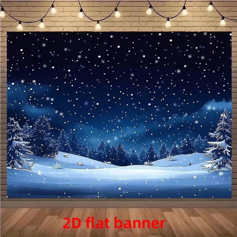 VIKAMA Nativity Town Night Tapestry, Starry Sky Desert Houses, Christmas Wall Hanging for Home Church Bedroom