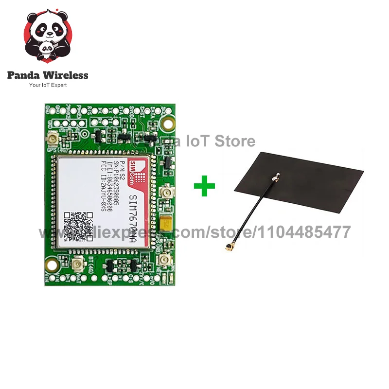 

SIM7670NA 4G NO GPS CORE BOARD Модуль двухрядный контактный LTE Cat1 4G Qualcomm чип Макетная плата B2/B4/B5/B12/B13/B66 с антенной FPC