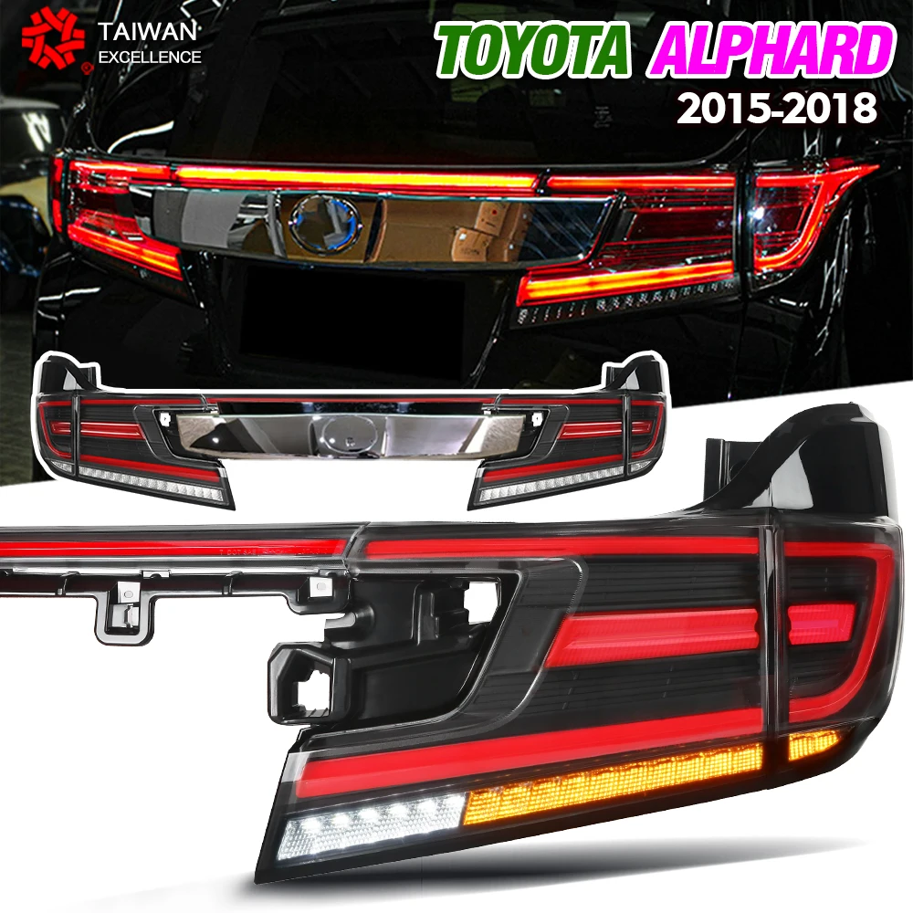 Super Q High quality tail light Fit For toyota Alphard 2015-2018 Rear cross Trunk tail lamp Led dynamic rear through tail light