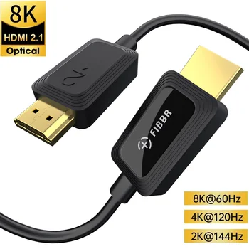 FIBBR 8K HDMI Cable Fiber Optic HDMI 2.1 Cable 8K 60Hz 4K 120Hz 48Gbps eARC HDCP HDR 10+ for TV Box PC PS4/5 HDMI Compatible 2.0