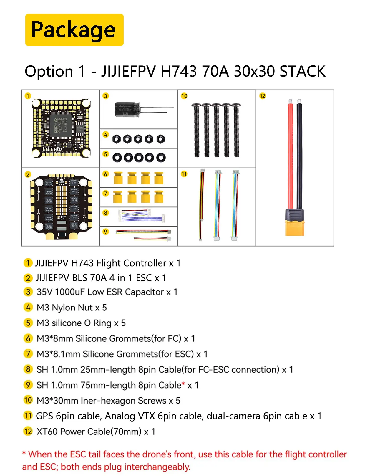 H743 Flugcontroller mit BetaFlight und Ardupilot Unterstützung, FC H743 Stack 12S 70A 4-in-1 ESC für 5-Zoll DJI RC FPV Freestyle Drohne DIY-Teil – Detail 25