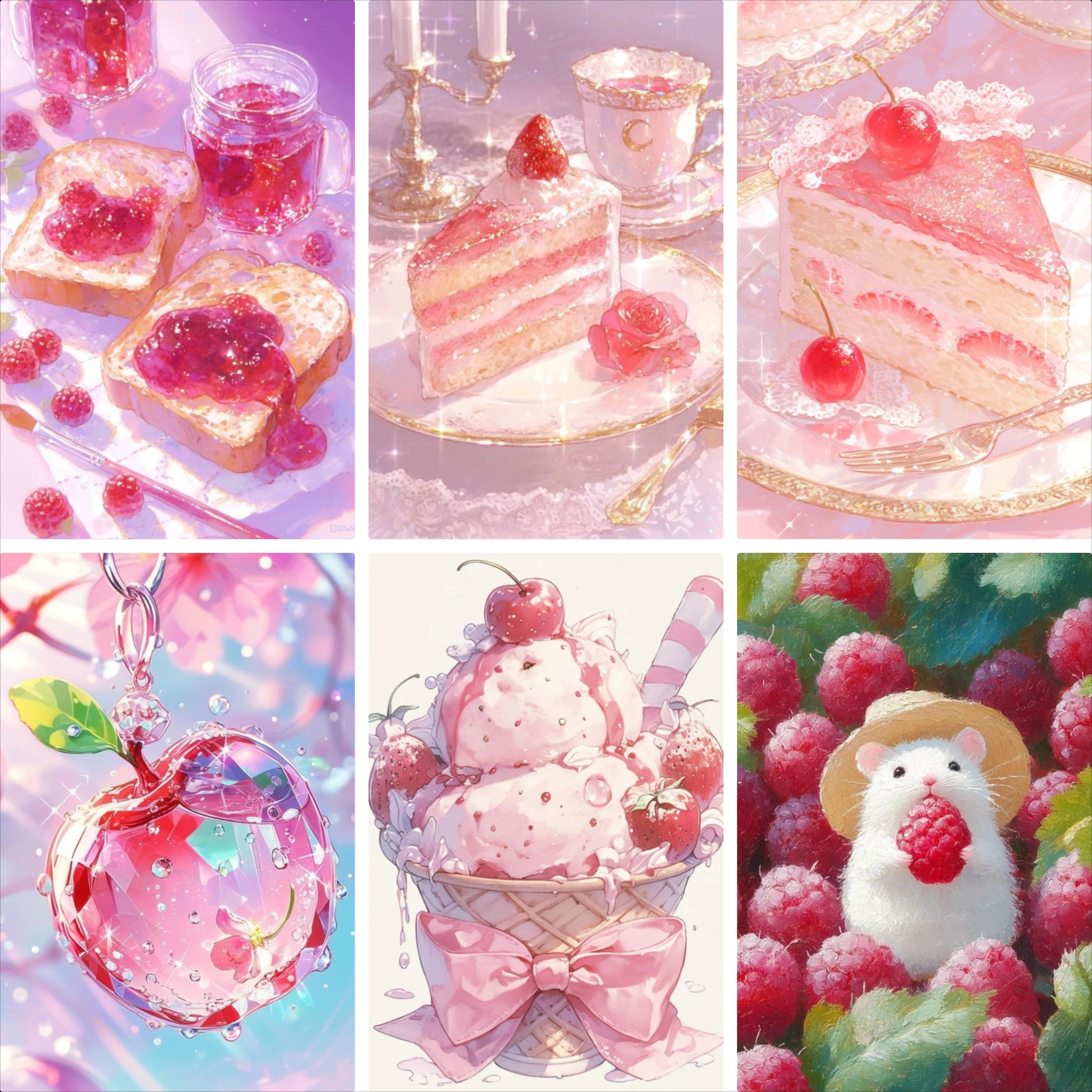 Glitzer-Kristall-Diamantmalerei-Set Cupcake Macaron Milkshake Pizza Vollbohr-Harzkunst-Kit für Wohnzimmer Küchenwanddekoration