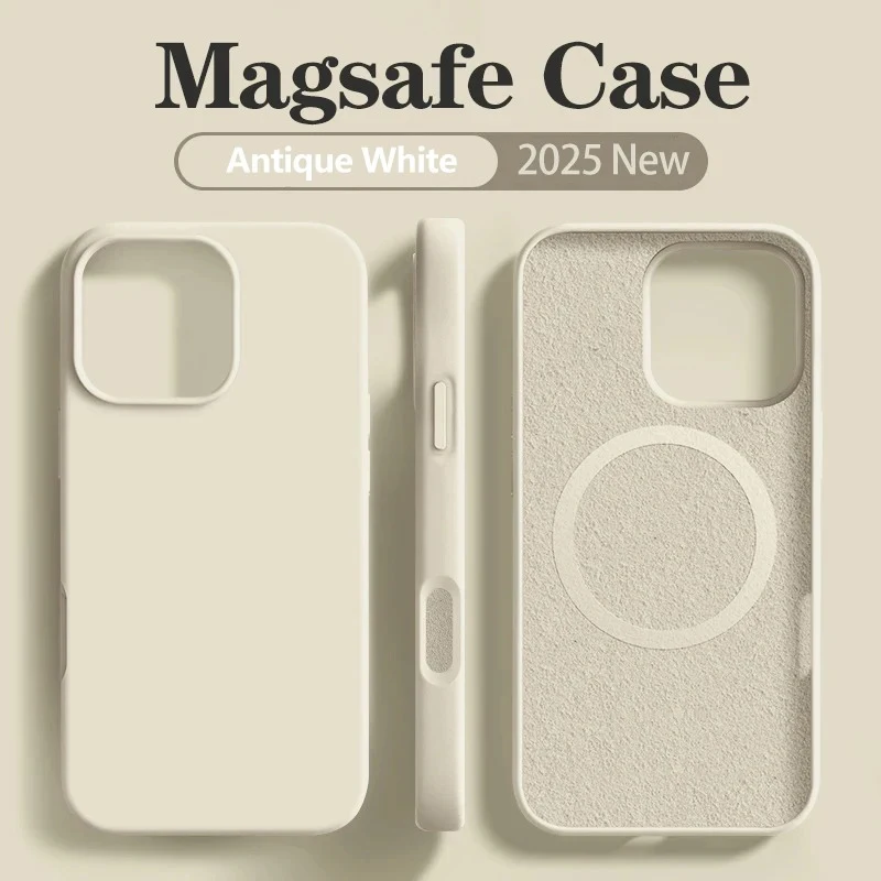 NONE Original Für Magsafe Flüssigkeit Silikon Telefon Fall Für iPhone 17 16 14 15 Plus 13 Pro Max Fall Drahtlose Lade magnetische Soft Cover 7