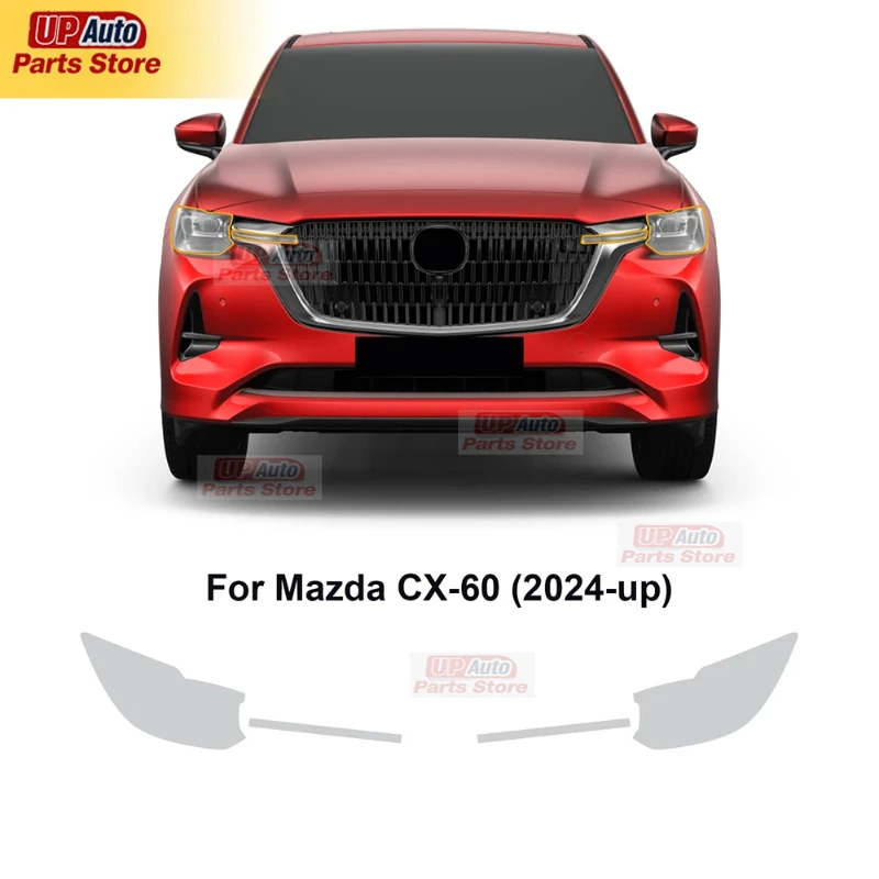 

2 шт. защитная пленка для фар автомобиля, прозрачная черная наклейка из ТПУ для Mazda CX60 CX-60 2024-UP, аксессуары для фар заднего вида