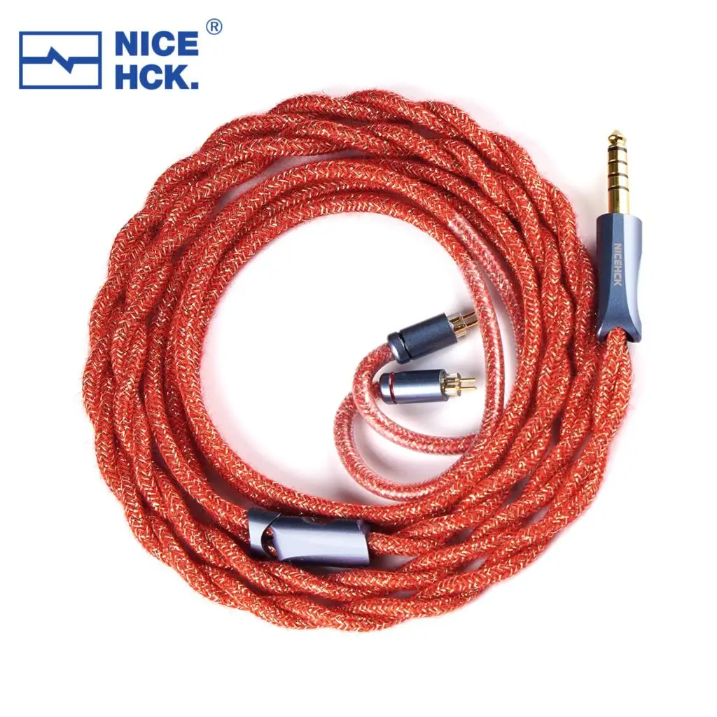 

NICEHCK RedGod HIFI IEM Cable Gold Silver Alloy+Silver Plated Copper Platinum Alloy OFC Plug 0.78 2Pin for Bravery NeZha F1Pro