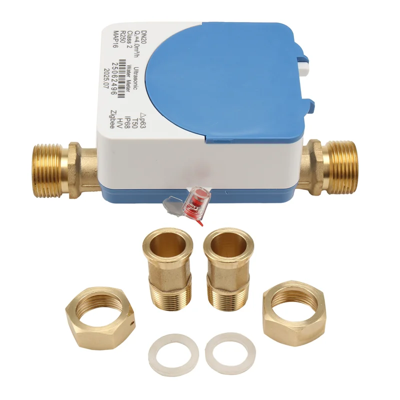 ABZW surveillance du débit d'eau et du consommation Tuya Zigbee compteur d'eau ultrasonique intelligent DN20 LCD affichage numérique IP68 étanche