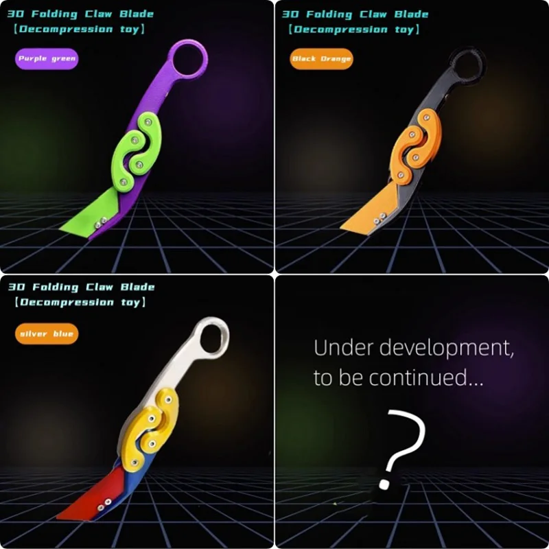 New Knife Fidget Toy 3D Printing Technology Stocking Stuffers Gift With Butterfly Claw Blade Carrot Fidget Toy Stress relief Toy