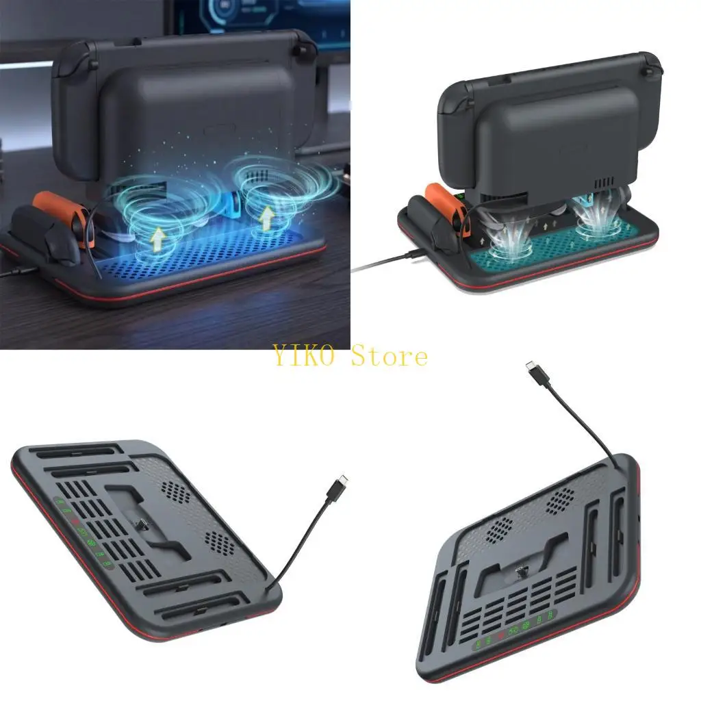 K32C Modern Charging Hub with Stable Structure & Intelligent Display Ergonomic Charging Station for Gaming Switch2/1/