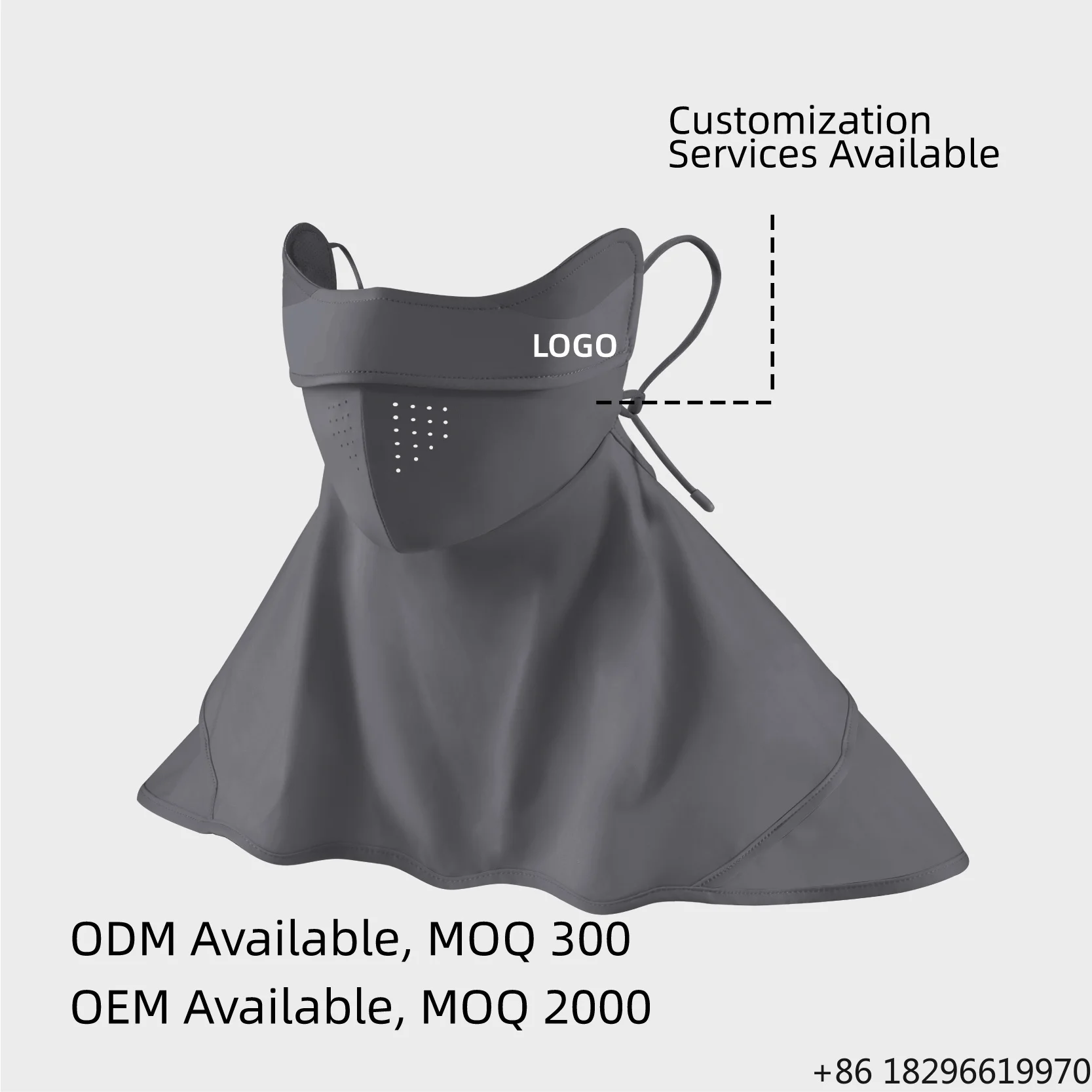 Premium Cooling Fabric Sun Protection Face Cover with Extended Neck Gaiter UPF50+ Antibacterial Yarn Outdoor Mask Unisex