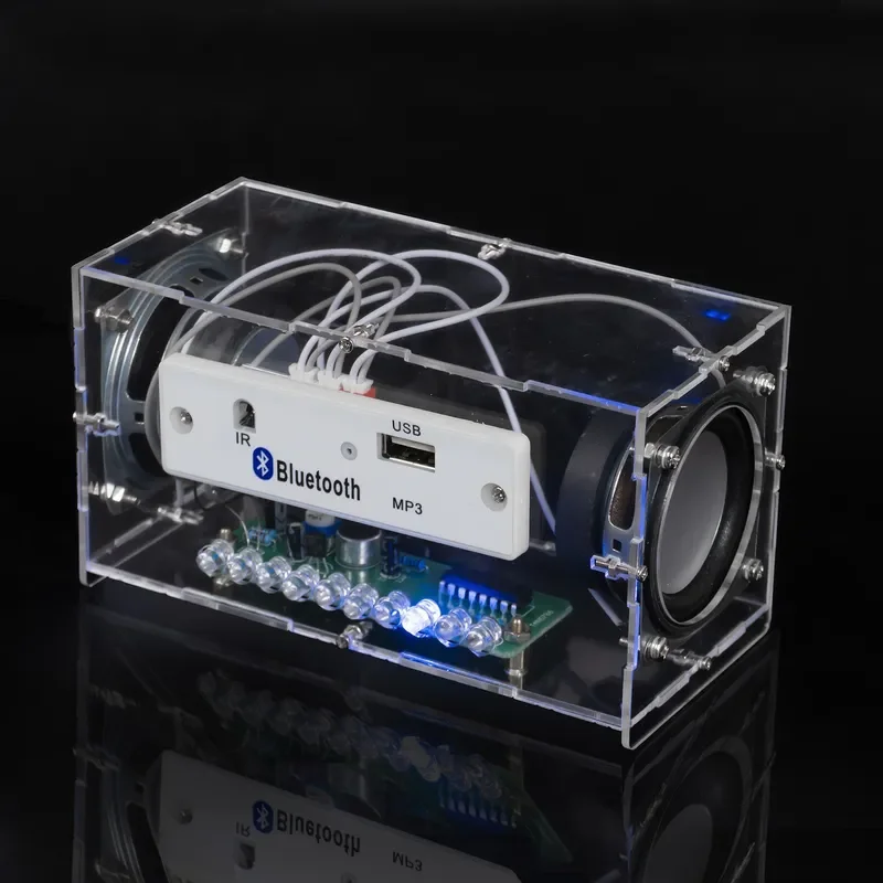 for WK-56-73D Bluetooth Small Audio DIY Kit Two Channel Multi Function Music Spectrum MP3 Power Assembly