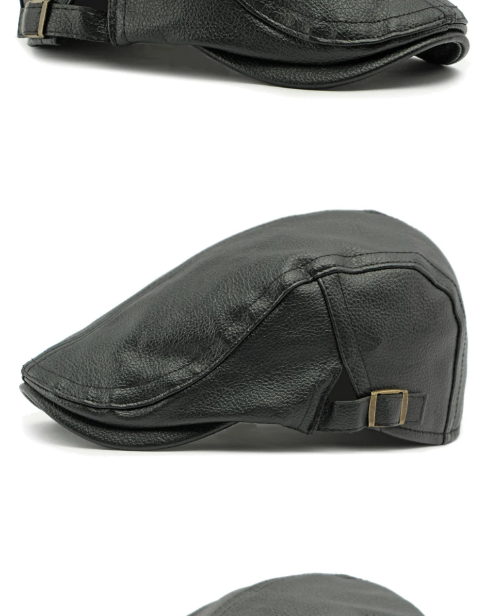 HT4953 Herren- und Damen-Baskenmütze, Vintage-Künstler-Malermütze aus PU-Leder, flache Ivy-Mütze für Damen und Herren, dicke warme Herbst-Winter-Baskenmütze – Detail 9