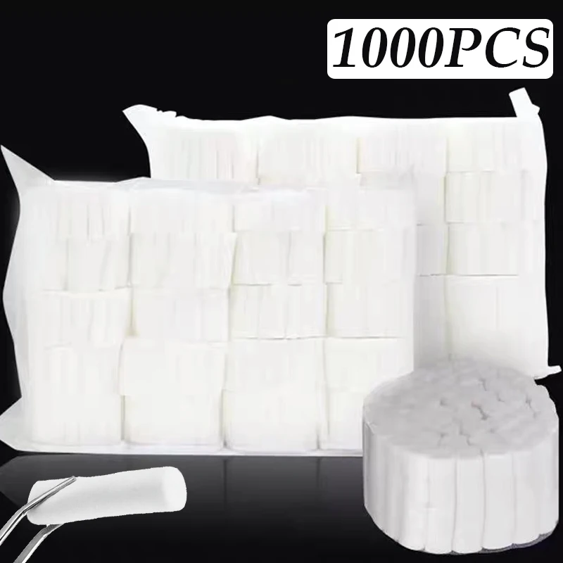 1000Pcs Dental Medical Surgical Cotton Rolls Tooth Gem High-Purity Cotton Roll Dentist Supplies Teeth Whitening