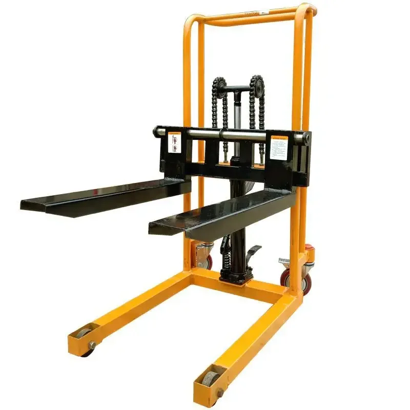 Small forklift manual stacker micro hydraulic lifter truck portable household lift truck loading and unloading forklift