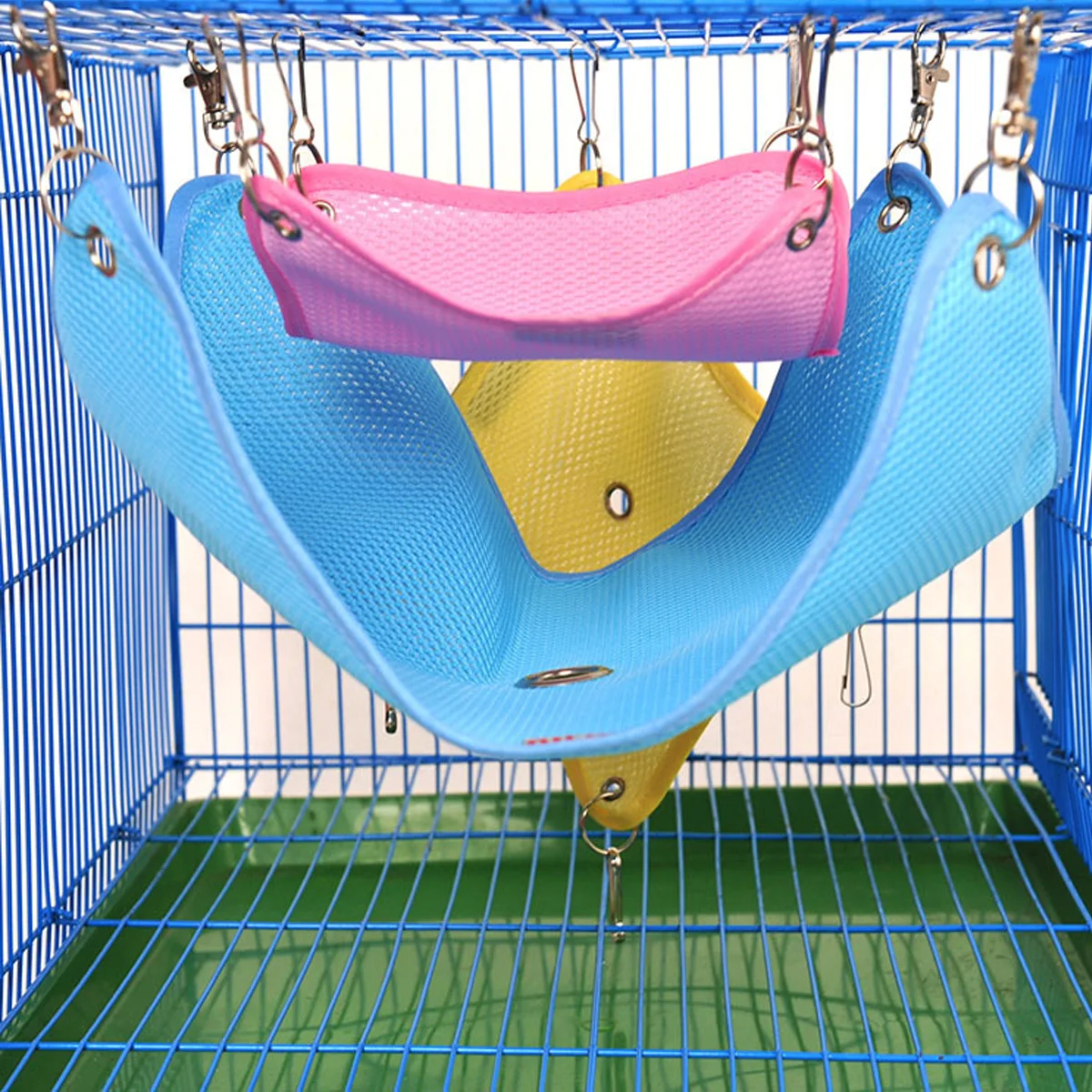 

2pcs Summer Pet Hammock Animal Bed Mesh Breathable Hammock for Hamster Small Pet Random Color Size L