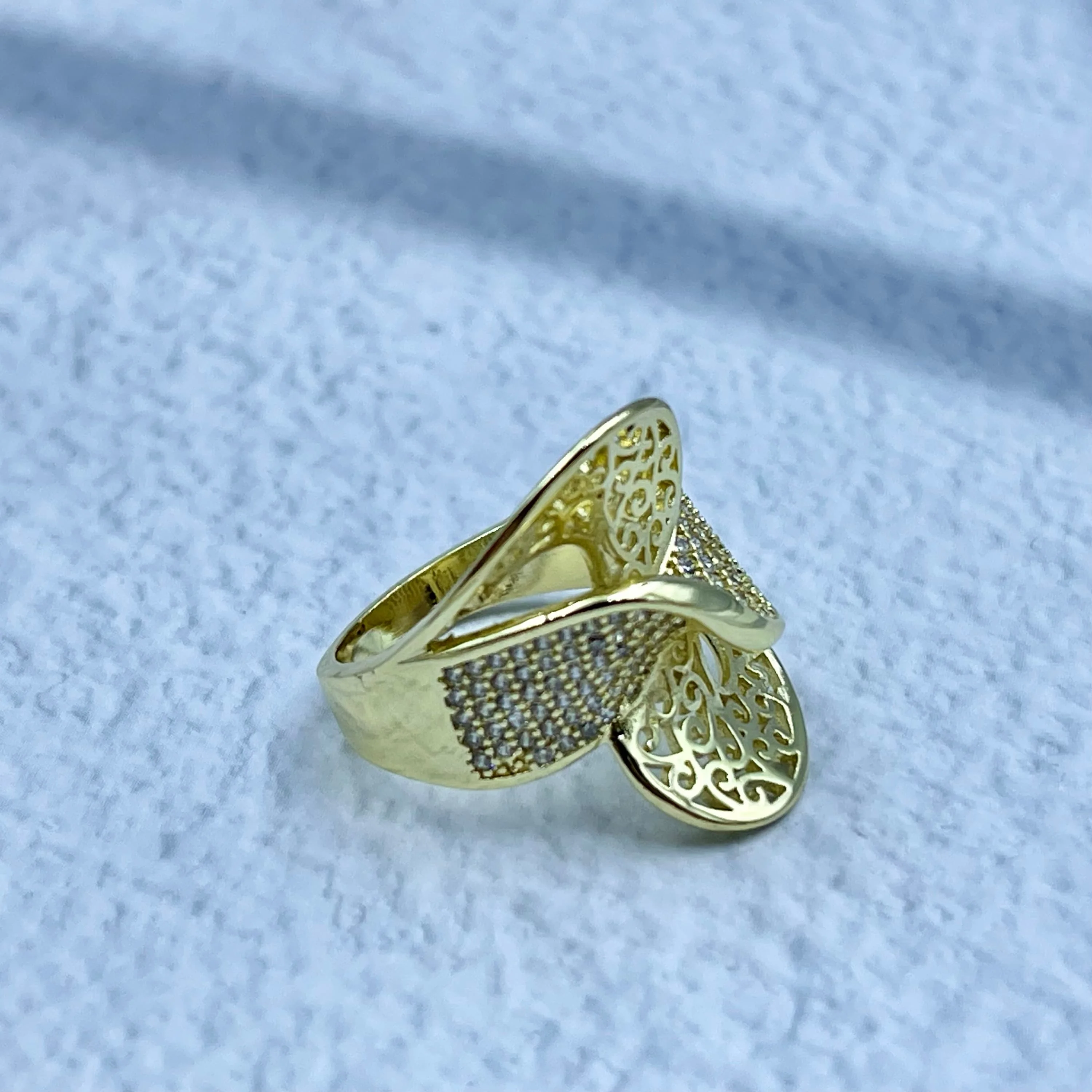 Finger Rings Women Round Crystal Caesar Ring  Gold Color Ethnic Wedding Jewelry Ring