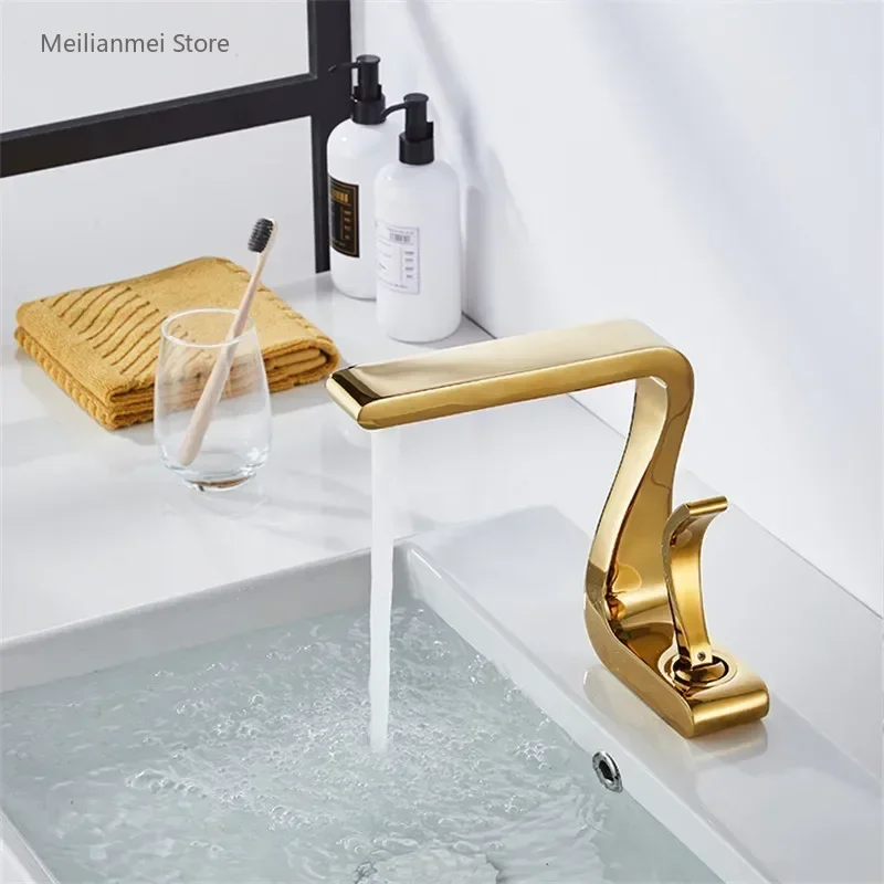 Basin Faucet Gold Bathroom Faucet Mixer Tap Brass Wash basin Faucets Hot and Cold Sink Faucets New Modern bathroom accessories