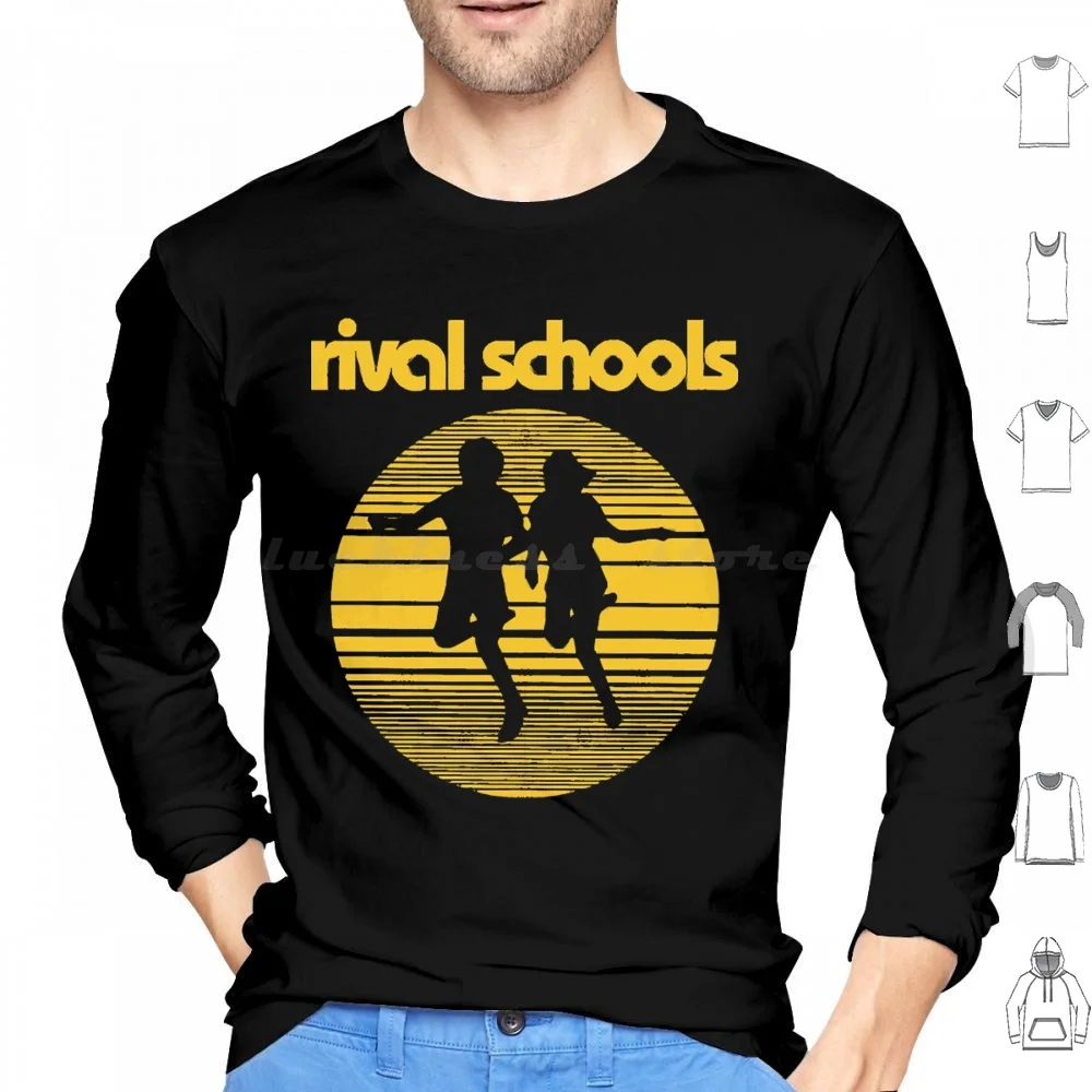 Vintage Rival Schools Band Hoodies Long Sleeve Post Hardcore 80s 90s Alternative Band Classic Emo Goth Indie Music New