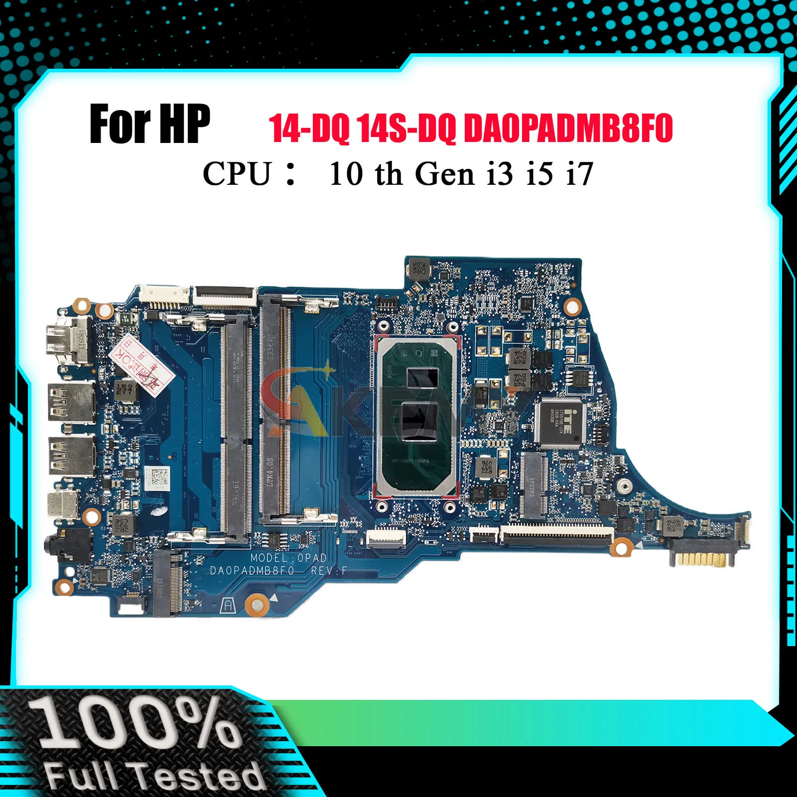 

DA0PADMB8F0 Laptop Motherboard For HP 14T-DQ 14-DQ 14S-DR With i3 i5 10th Gen CPU L88847-601 L88848-601 100% Fully Tested