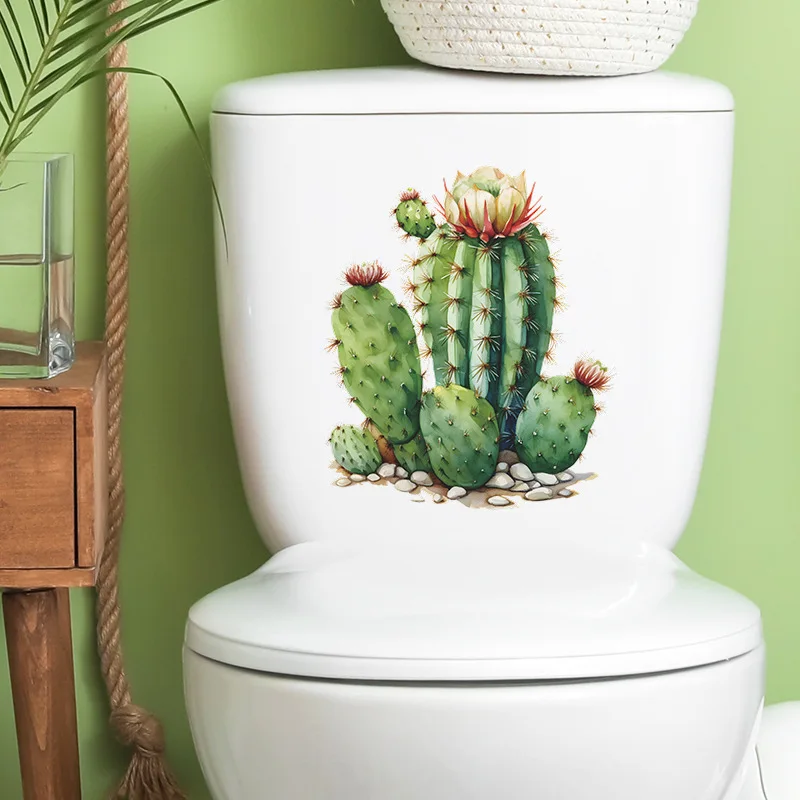 Tropical Cactus Succulent Flower Wall Stickers Kids Room Toilet Home Decor Peel and Stick Decals Home Decoration Posters