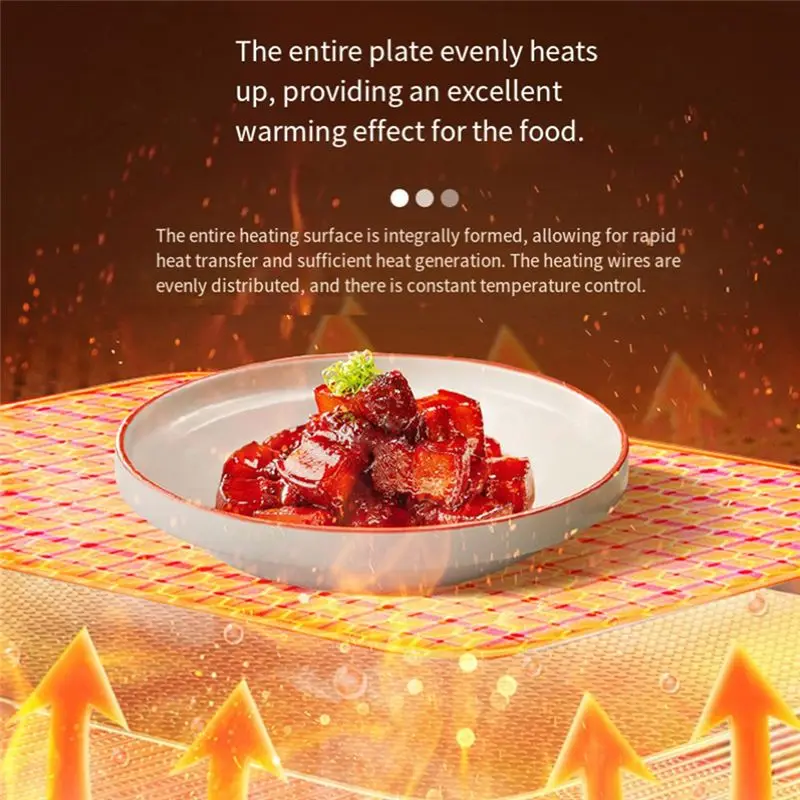 [NEW!A93G】 Electric Full Heating Warming Tray, Warmingmat Portable Foldable Silicone Food Warmer Mat For Parties For