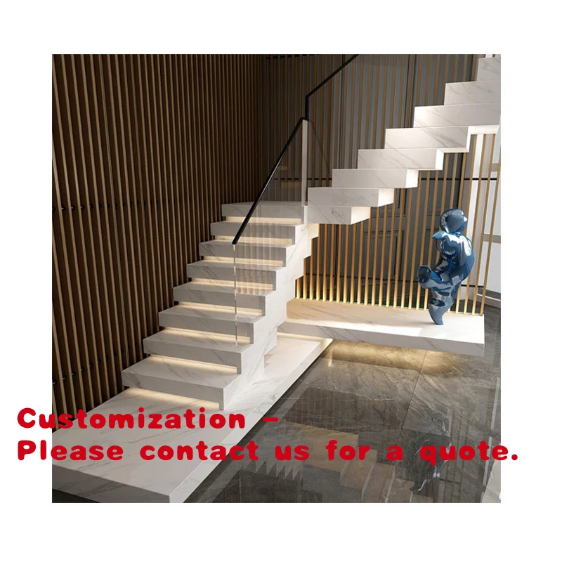 

Customize.Modern Design Sintered Stone White Stairs 1200x2700mm Artificial Marble Sintered Stone Steps Stair