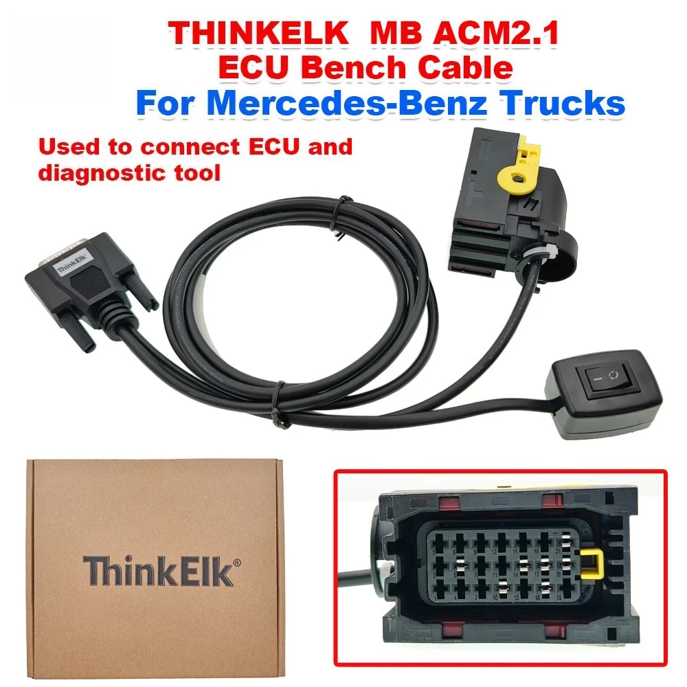 THINKELK ECU Bench Cable For Mercedes-Benz Trucks ACM ACM2.1 Connect ECU And Diagnostic Tool Adapter K-line CAN Cable for Benz