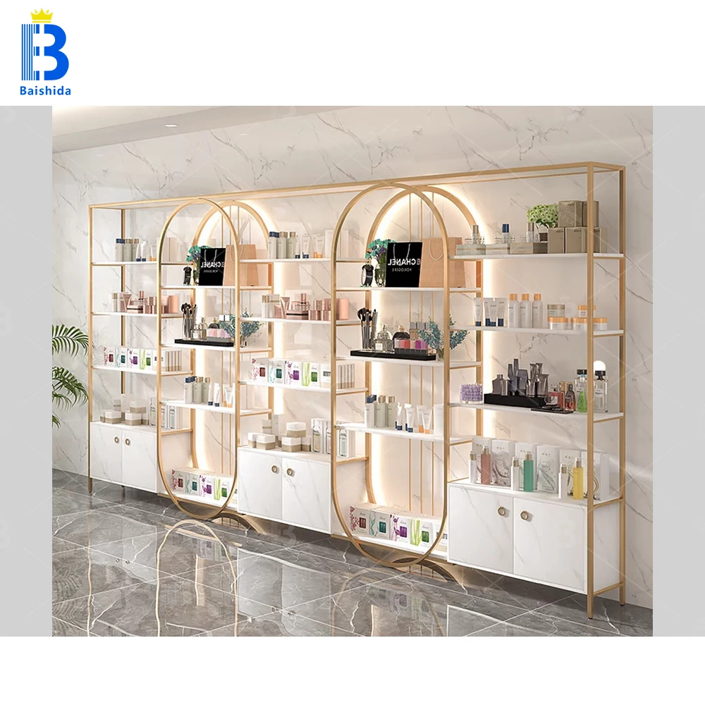 Custom.Skin Care Store Display Rack Salon Store Display Cabinet Custom Shopping Mall Furniture Window Design