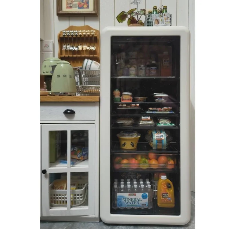 1:6 Doll House Model Furniture Accessories Kitchen Miniature Wine Cabinet Fridge Bjd Ob11 Blyth Soldier Lol Photo Props Decor