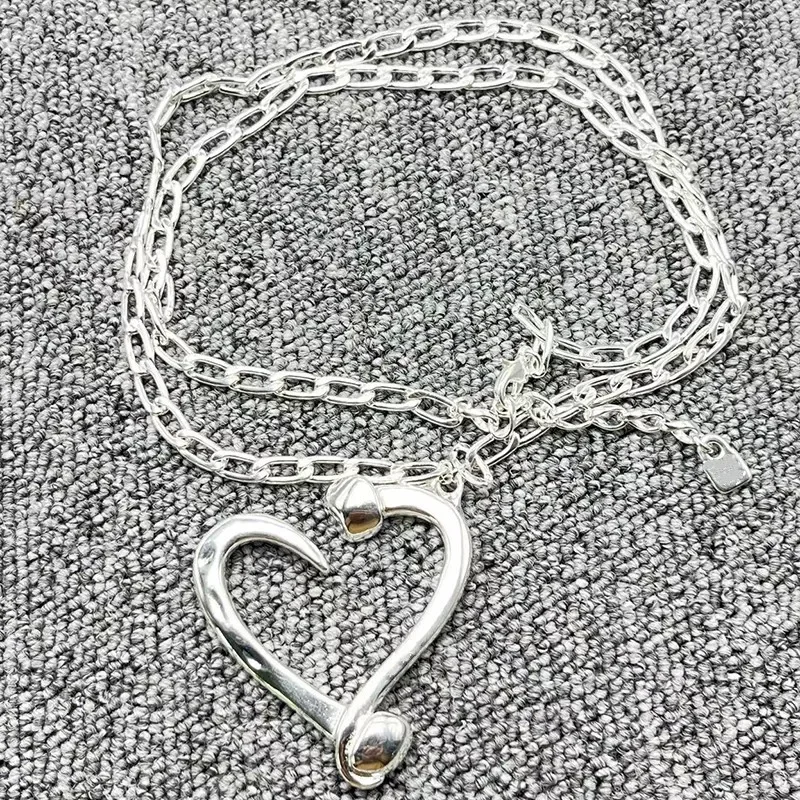 

European and American New Original Hot Selling Fashion Plated 925 Silver Heart Necklace Holiday Jewelry Valentine's Day Gift