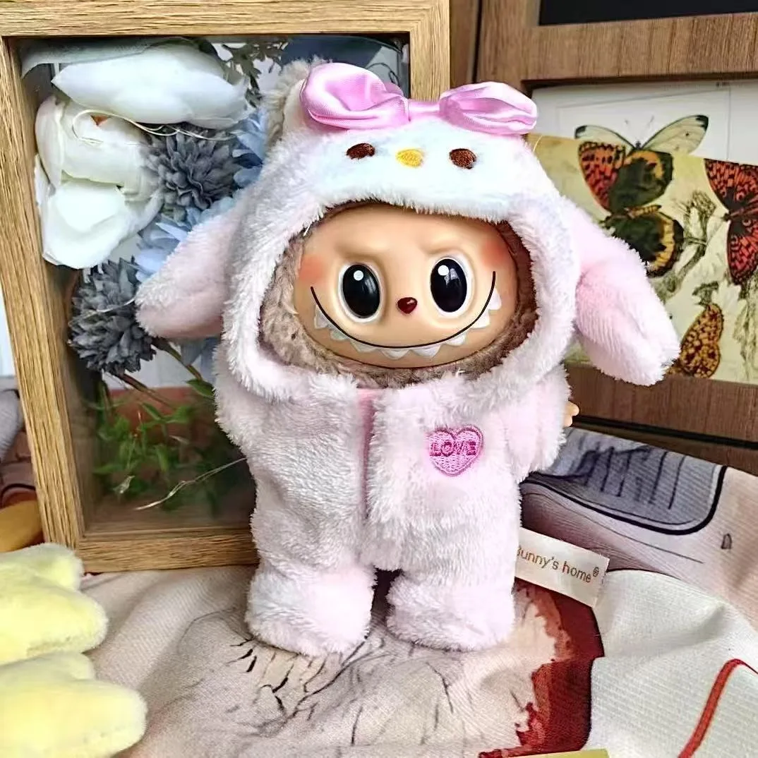 

For 17cm Cute Mini Doll Clothes Outfit Accessories For Korea Kpop Exo Labubu Idol Dolls shark onesie Clothing DIY Girl Gift