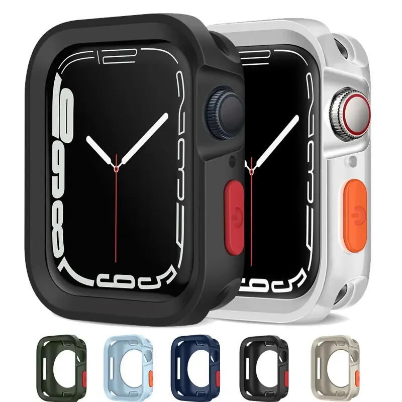 Funda protectora para Apple Watch 49mm 41mm 45mm 40mm 44mm TPU suave a prueba de golpes parachoques cubierta a prueba de caídas iWatch Ultra SE 9 8 7 6 5 4