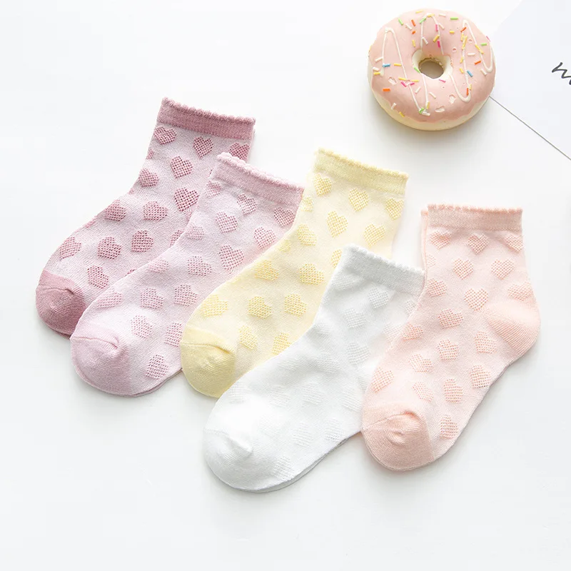 5 Pieces/lot Baby Socks 2022 Summer Cotton Kids Socks For Babies Girl Boy Lovely Newborn Floor Socks Fit 0-12 Month Bebe