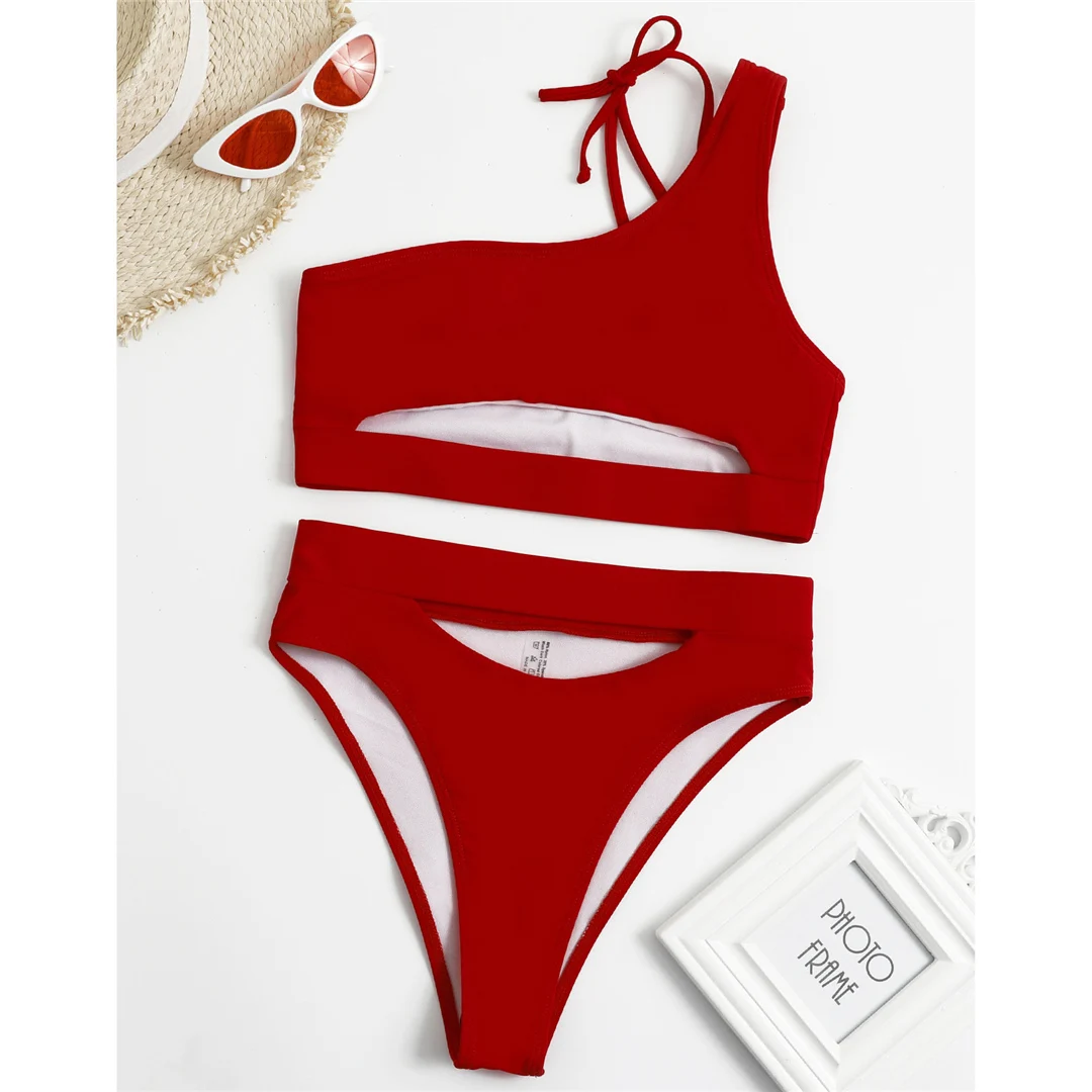 Sexy Badeanzug mit Ausschnitt im Bauchbereich, Damen-Bikini mit hoher Taille, zweiteiliges Bikini-Set, Badebekleidung, Damen-Badeanzug V2549 – Detail 21