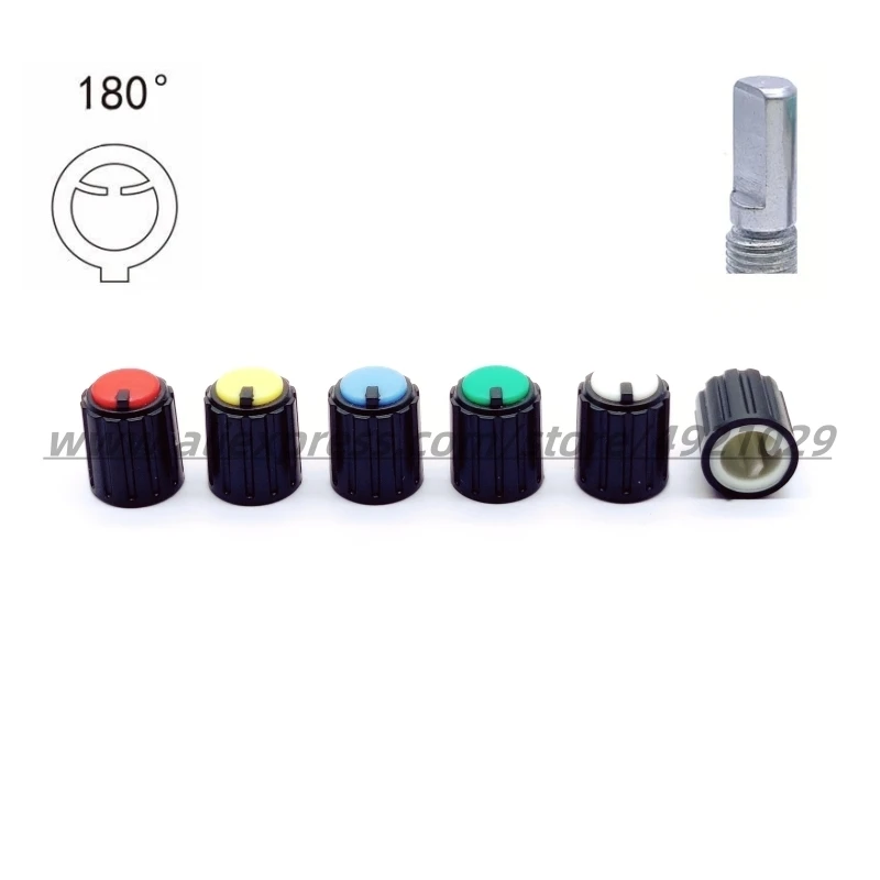 10PCS 10×12mm Plastic Knob Cap D Axis 180° Potentiometer Encoder Switch Knob 10*12 Half Shaft 6mm