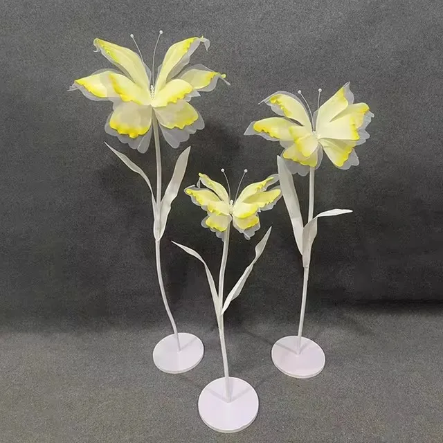 3 Stück Künstliche Schmetterlings-Gazeblumen für Hochzeiten im Freien, Dekoration für Zuhause, Events, Partys und Fenstergestaltung – Detail 6