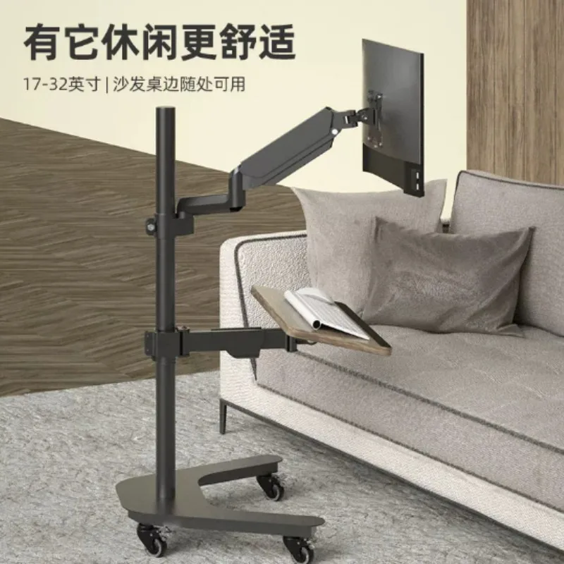Height Adjustable Floating Monitor Mount Arm, Ergonomic Swivel Tilt Screen Bracket for Lazy Desk