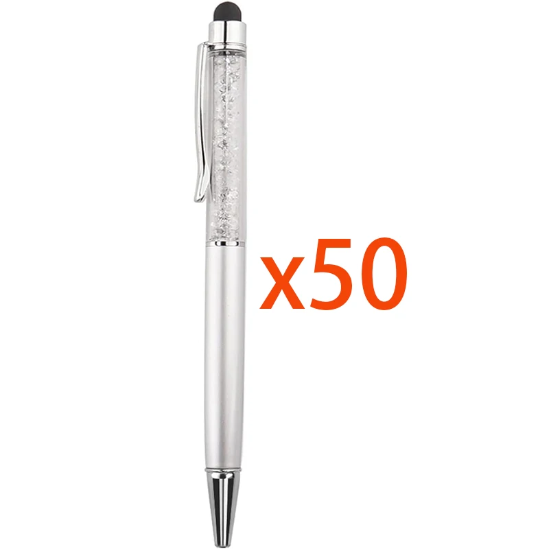 50 قطعة قلم حبر جاف قابل للسحب، قلم بلينغ ستايلس، قلم لمس شاشة ماسية كريستالية، أقلام كتابة سعوية للملاحظة، علامة تبويب #1