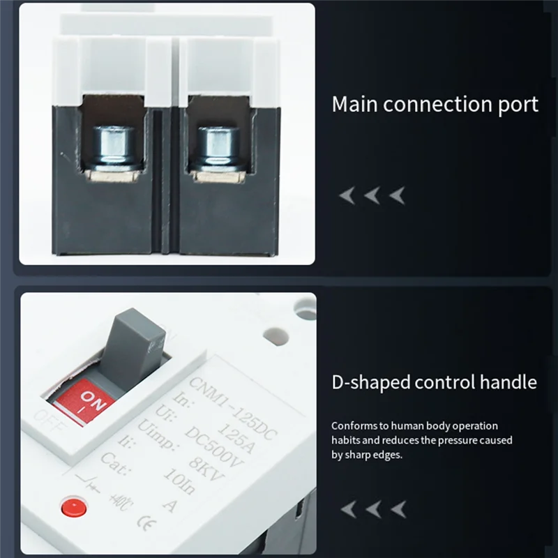 ABLK 2P DC 500V DC Solar Molded Case Circuit Breaker Overload Protection Switch Protector For Solar Photovoltaic PV