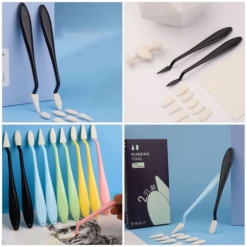 2pcs Sketch Eraser Sponge Wiper Drawing Tools for Artists Students Blending Stumps Set Charcoal Tool