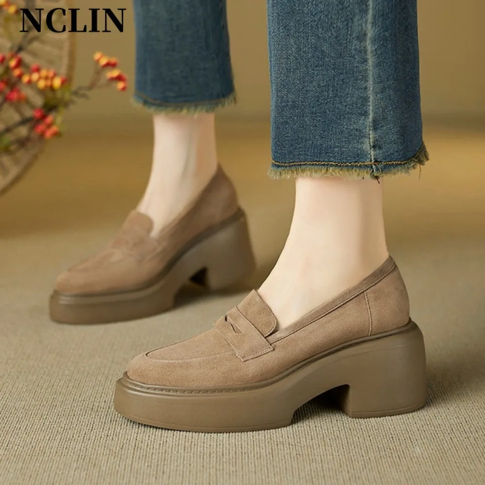 

women loafers Thick-soled kid suede single Shoes Women Retro Lolita Shoes Japanese jk Uniform Original Girl College Style