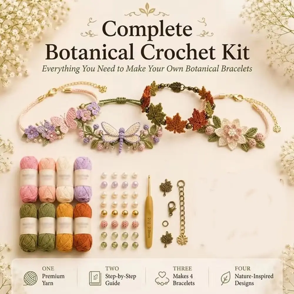 Handmade Botanical Bracelet Kit DIY Nature-Inspired Relaxing DIY Bracelet Making Kit Forest Floral Beginner Friendly