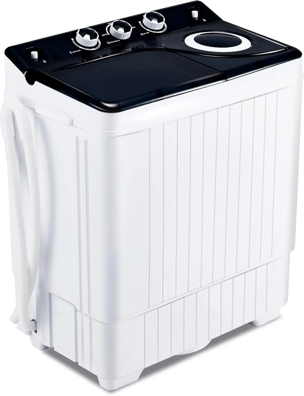 26Lbs Capacity Portable Washing Machine Washer and Dryer Combo Twin Tub Laundry 2 In 1 Washer(18Lbs) & Spinner(8Lbs) Built-in Gr